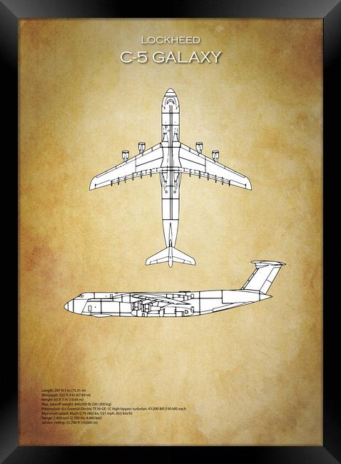 C5 Galaxy Blueprint Framed Print by J Biggadike