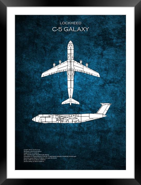 C5 Galaxy Blueprint Framed Mounted Print by J Biggadike