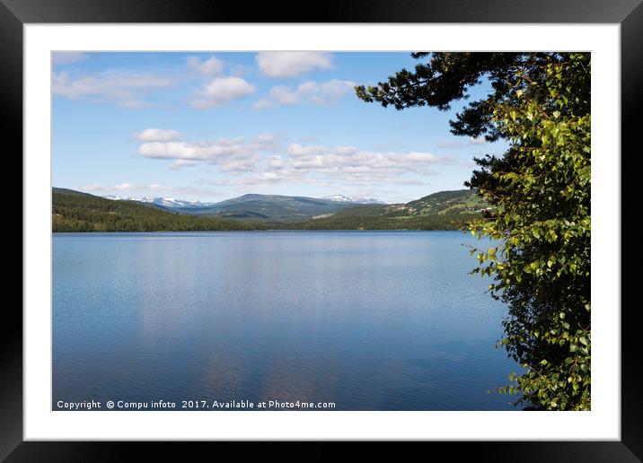 fjord norway with reflection of the mountains Framed Mounted Print by Chris Willemsen