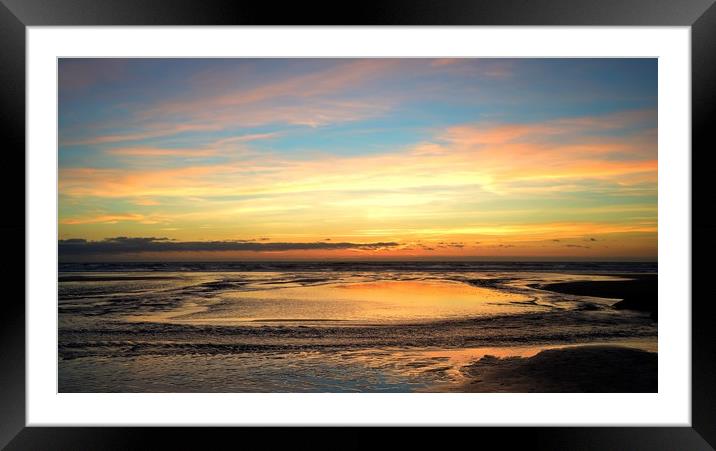 Stream across Perranporth beach Framed Mounted Print by Mike Lanning