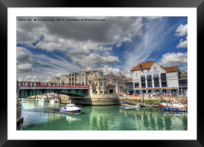 Weymouth Town Bridge Framed Mounted Print by Nicola Clark