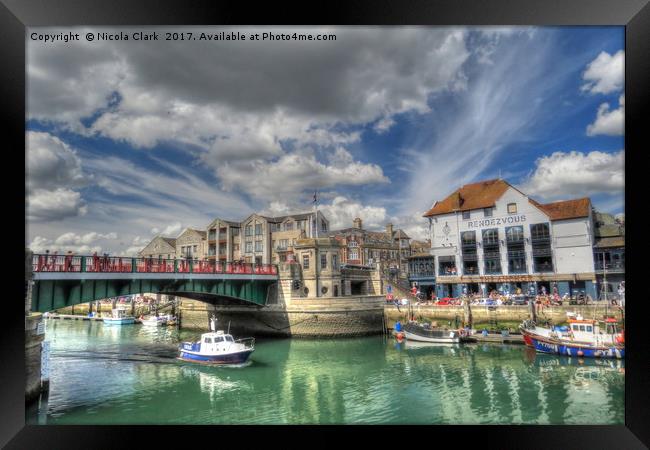 Weymouth Town Bridge Framed Print by Nicola Clark