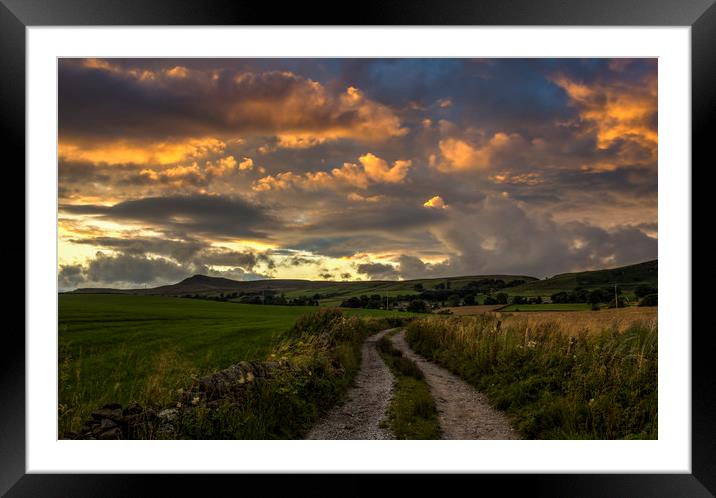 Embsay sunset Framed Mounted Print by David Oxtaby  ARPS