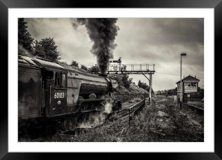 60103 Flying Scotsman leaving Hellifield Framed Mounted Print by David Oxtaby  ARPS