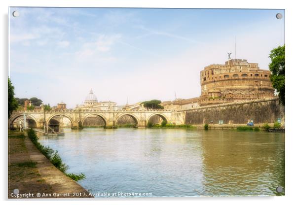 St Peter's Basilica and Castel Sant Angelo Rome Acrylic by Ann Garrett