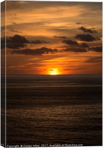 sunset in atlantic ocean Canvas Print by Chris Willemsen