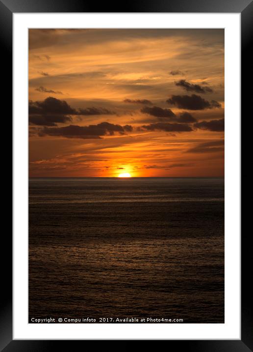 sunset in atlantic ocean Framed Mounted Print by Chris Willemsen