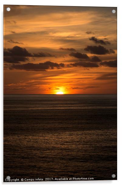 sunset in atlantic ocean Acrylic by Chris Willemsen