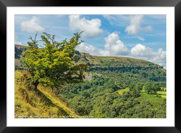 Llangattock Escarpment in the Eastern Brecon Beaco Framed Mounted Print by Nick Jenkins