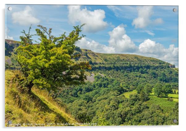 Llangattock Escarpment in the Eastern Brecon Beaco Acrylic by Nick Jenkins