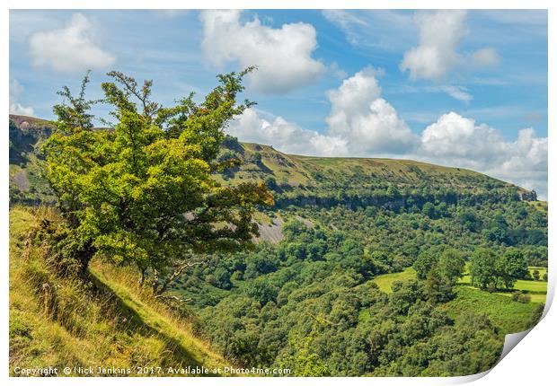 Llangattock Escarpment in the Eastern Brecon Beaco Print by Nick Jenkins