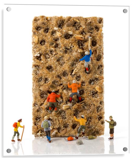 little world puppets at climbing wall Acrylic by Chris Willemsen