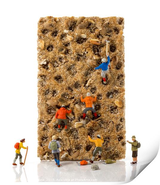 little world puppets at climbing wall Print by Chris Willemsen