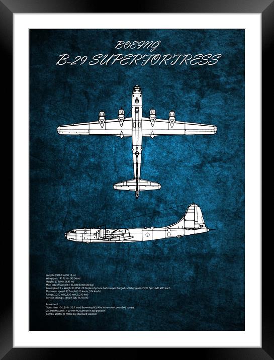 B29 Superfortress Framed Mounted Print by J Biggadike