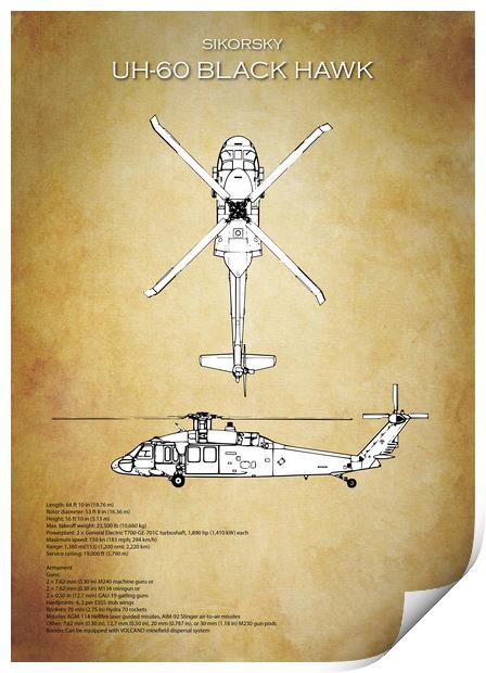 UH-60 Black Hawk Print by J Biggadike