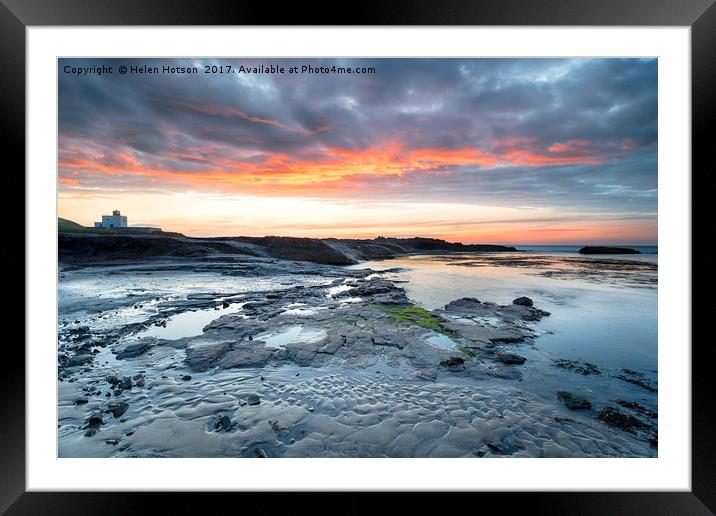Bamburgh in Northumberland Framed Mounted Print by Helen Hotson
