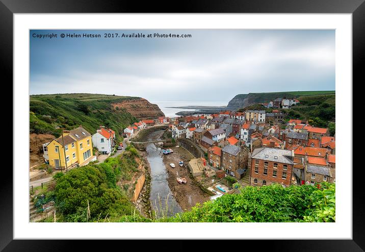 Staithes in Yorkshire Framed Mounted Print by Helen Hotson