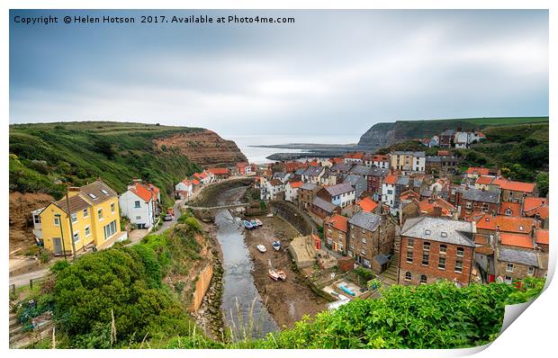Staithes in Yorkshire Print by Helen Hotson