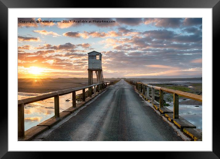 Sunrise over Holy Island Framed Mounted Print by Helen Hotson