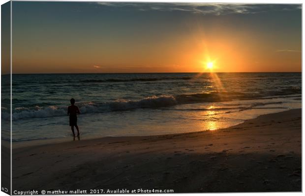 Sunset Off Bradenton Beach Florida Canvas Print by matthew  mallett
