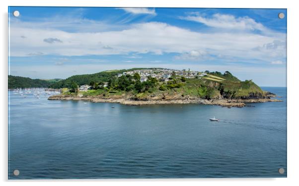 Polruan on the Fowey estuary Cornwall  Acrylic by Eddie John