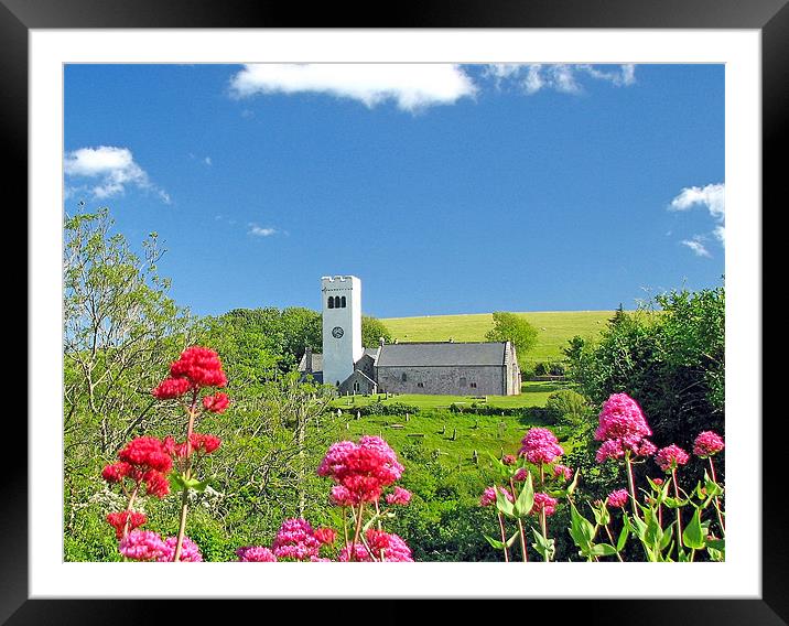 St James Church, Manorbier,Tenby. Framed Mounted Print by paulette hurley