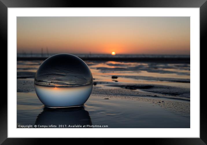 sunset in glass shpere Framed Mounted Print by Chris Willemsen