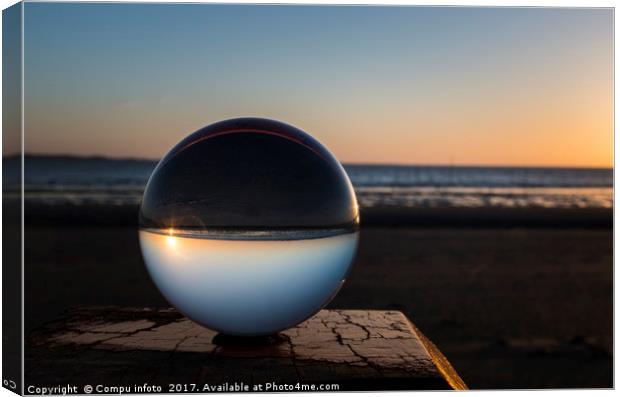 sunset captured in glass crystal sphere Canvas Print by Chris Willemsen