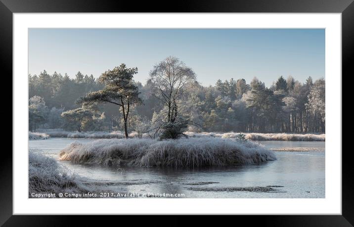 winter landscape with trees and water Framed Mounted Print by Chris Willemsen