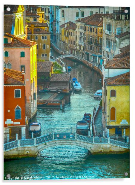 Canal in Venice Acrylic by Derek Whitton