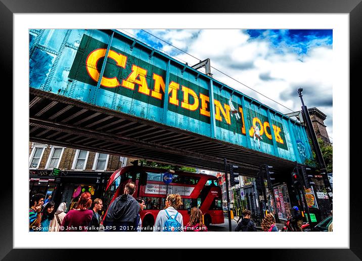 Camden Lock Railway Bridge Camden High Street, Lon Framed Mounted Print by John B Walker LRPS