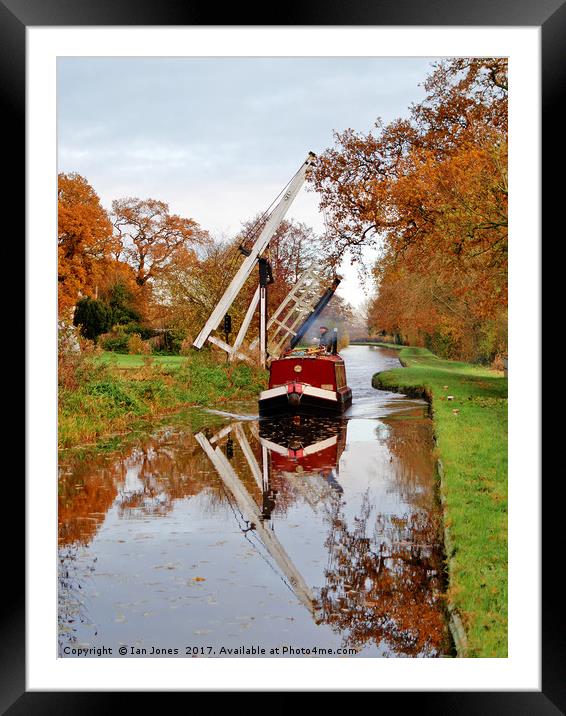 Llangollen Canal Wrenbury in Autumn Framed Mounted Print by Ian Philip Jones