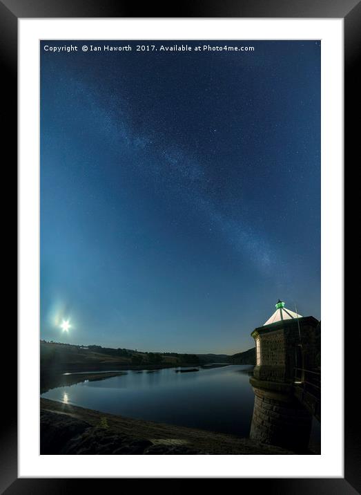 Moonrise Over Fernilee Reservoir Framed Mounted Print by Ian Haworth