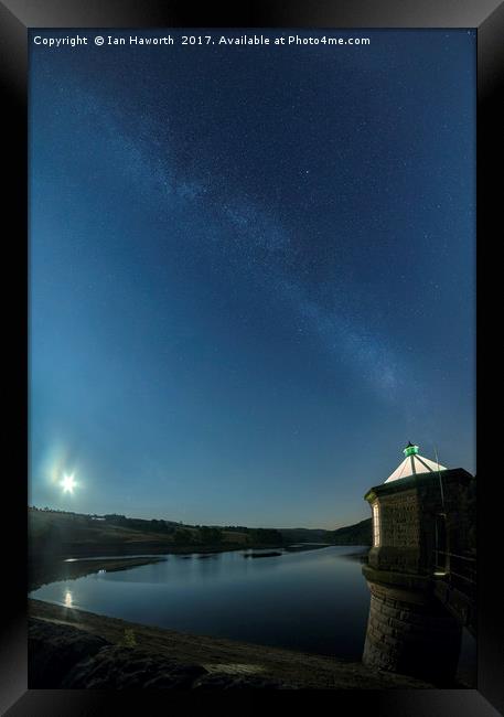 Moonrise Over Fernilee Reservoir Framed Print by Ian Haworth