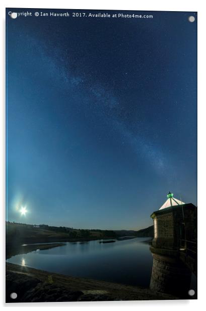 Moonrise Over Fernilee Reservoir Acrylic by Ian Haworth