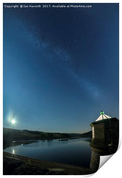 Moonrise Over Fernilee Reservoir Print by Ian Haworth
