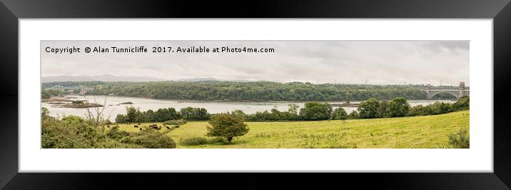 Menai straights panorama Framed Mounted Print by Alan Tunnicliffe