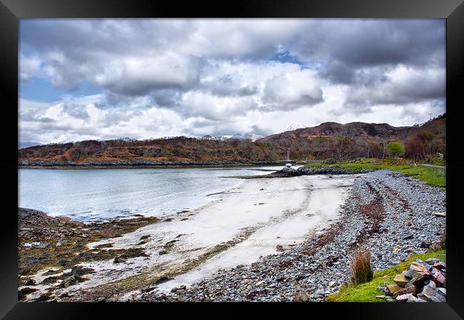 Sandy Bay Ardnamurchan Scotland Framed Print by Jacqi Elmslie