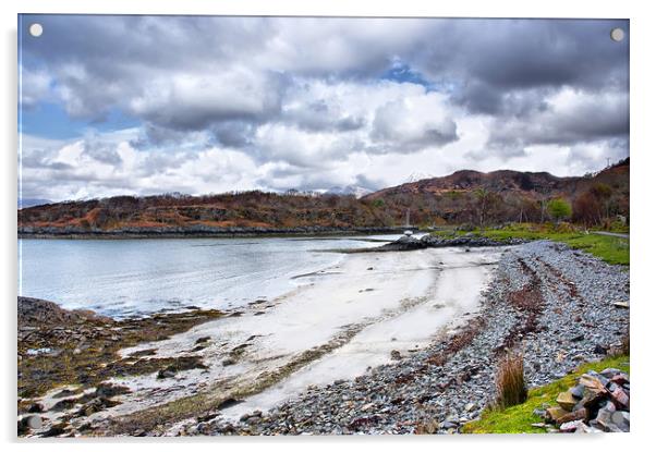 Sandy Bay Ardnamurchan Scotland Acrylic by Jacqi Elmslie