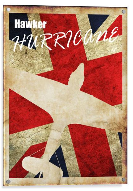 Hurricane Vintage Poster Acrylic by J Biggadike
