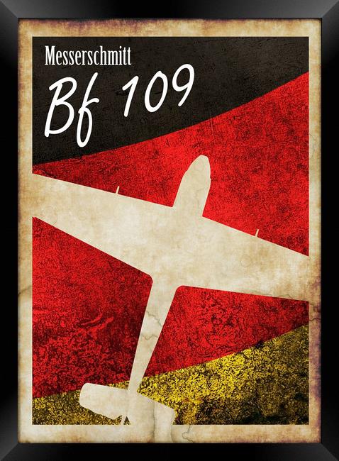 Bf 109 Vintage Framed Print by J Biggadike