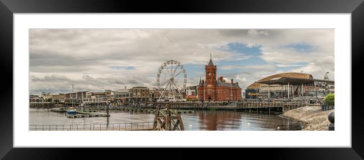 Panoramic Cardiff Bay 1 Framed Mounted Print by Steve Purnell