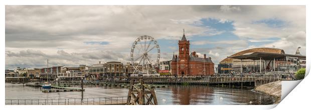 Panoramic Cardiff Bay 1 Print by Steve Purnell