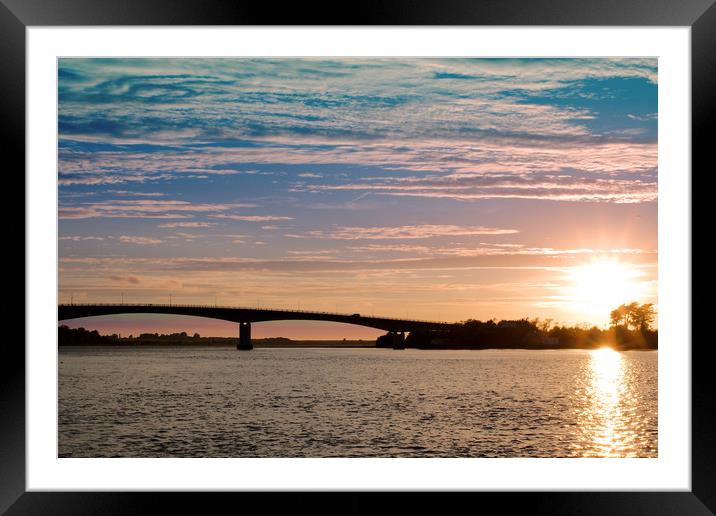 Sunset on the Taw Framed Mounted Print by Simon J Beer