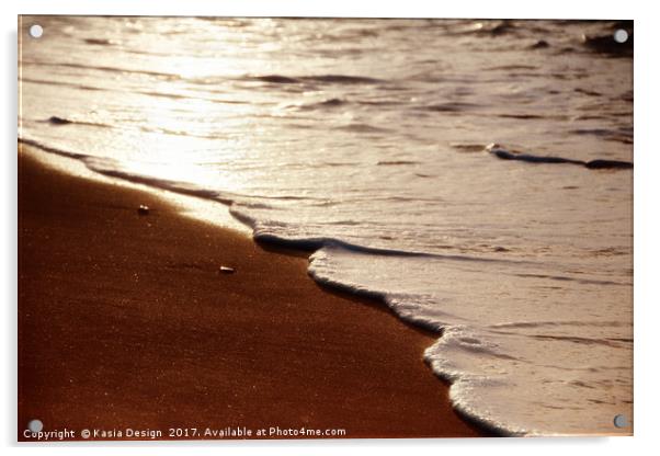 Soft Sunset Washing the Shore Acrylic by Kasia Design