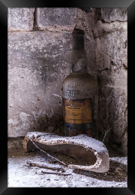 Old Wine Bottle Framed Print by Joy Walker