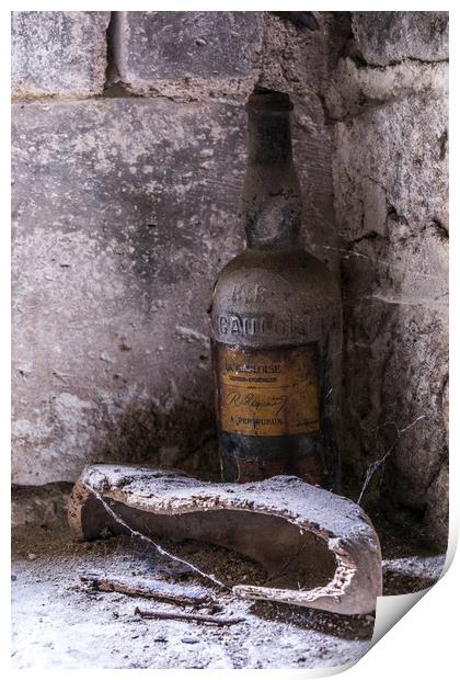 Old Wine Bottle Print by Joy Walker