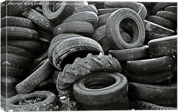 Pile of old tyres Canvas Print by Bob Walker