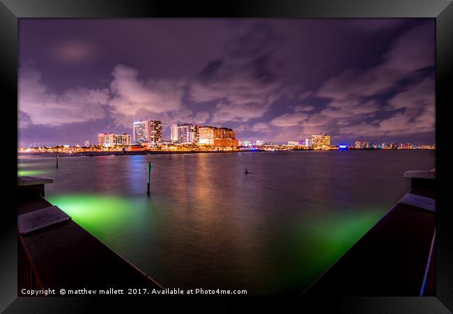 Clearwater Florida By Night Framed Print by matthew  mallett
