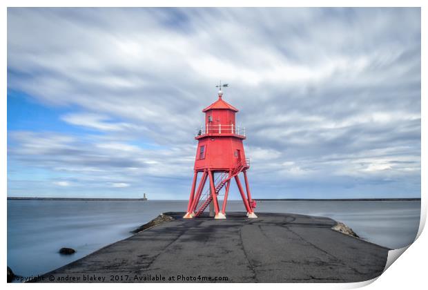 Majestic Clouds Hovering over the Groyne Print by andrew blakey